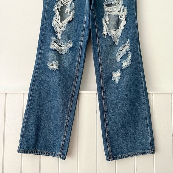 WAX JEAN High Waisted Wide Leg Distressed Jeans Size S - Picture 5 of 14
